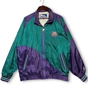 VTG 90's Pro Player Super Bowl XXXI Track Jacket Windbreaker Men's L